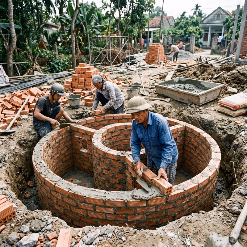 Quy trình lắp đặt nhanh chóng một bể phốt composite