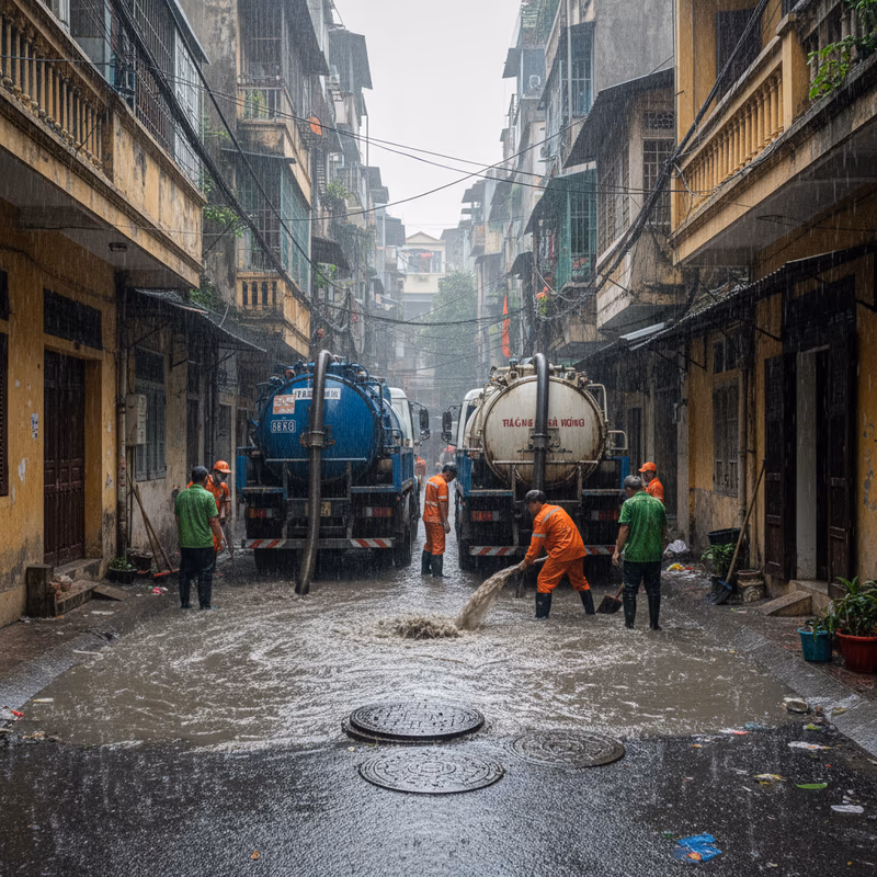 Bể Phốt Đầy Khi Mưa Lớn: Nguyên Nhân & 5 Cách Xử Lý Khẩn Cấp