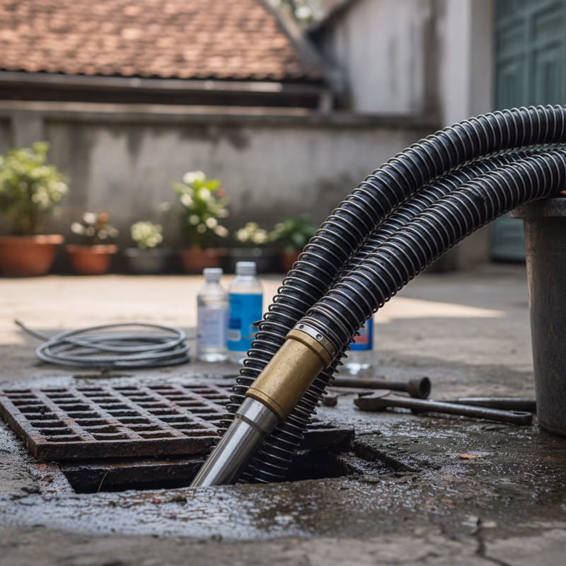 Đội ngũ Môi Trường Xanh khảo sát hệ thống cống ngầm của một phường tại Hà Nội