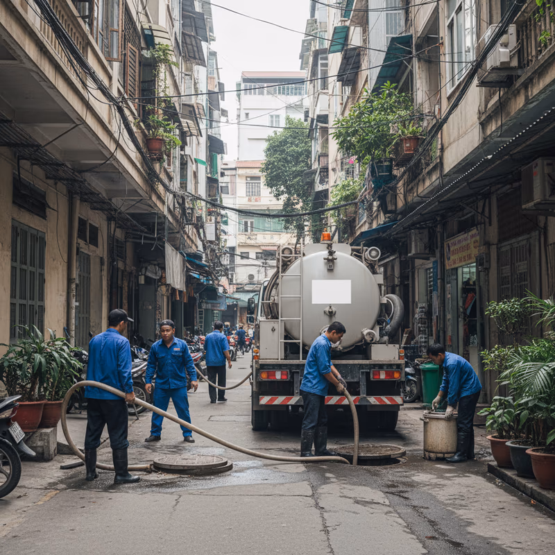 Hút bể phốt huyện Sóc Sơn: giải pháp cho trang trại và khu công nghiệp