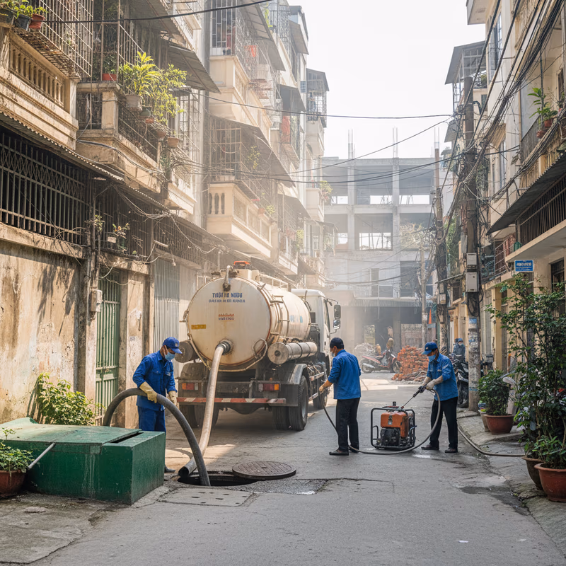Dịch vụ hút bể phốt tại huyện Thanh Trì - Chuyên nghiệp, nhanh chóng, giá rẻ