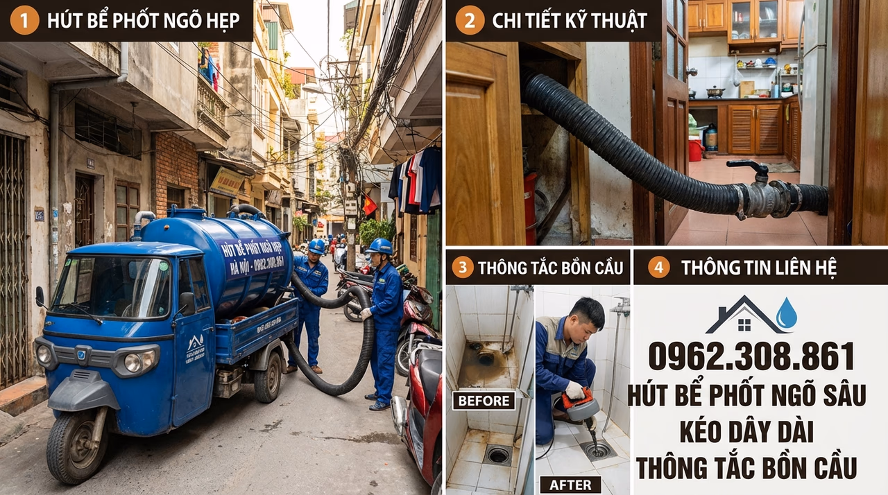 Septic Tank Pumping in Cua Nam Ward — Prices from 86K VND,...