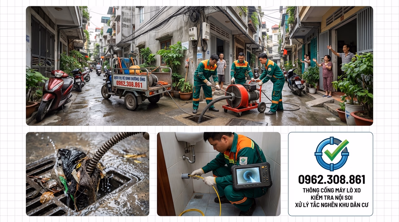 Drain Unclogging in Nam Tu Liem — Construction Debris Removal, Prices From 86K